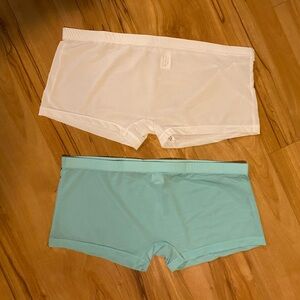 Men’s Sheer/Semi-Sheer low rise boxer briefs underwear—White & Mint